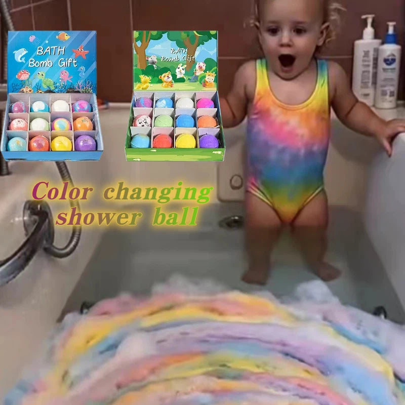 Cute Dinosaur Eggs Ocean Themed Bath Balls Bubble Bath Toy Gift Set Sea Salt Organizer Color Changing Hot Spring For Bathroom